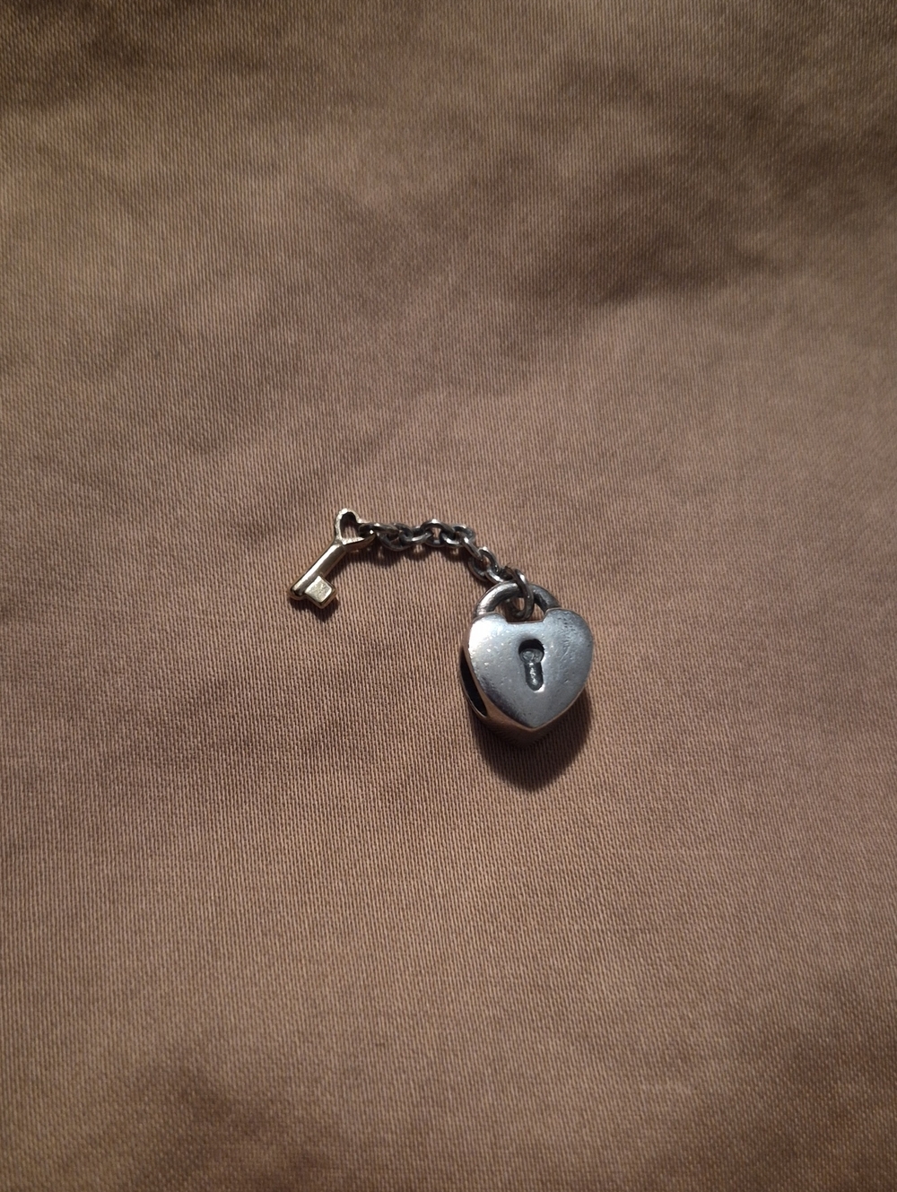 Pandora Silver Heart Lock and Key Charm Pendant For Pandora Bracelets